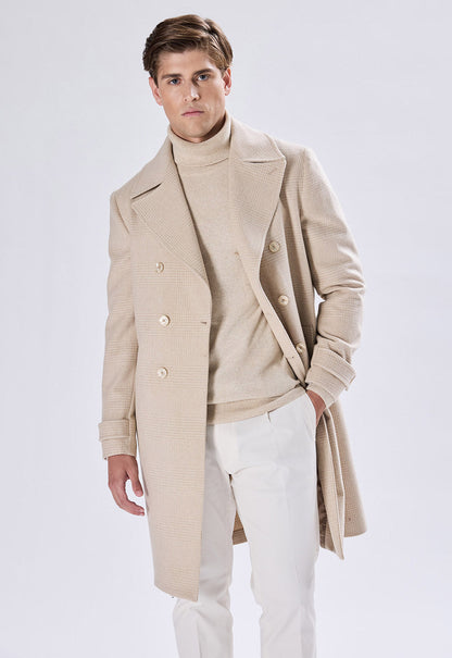 Double-breasted Check Coat
