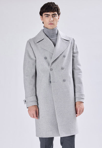 Double-breasted Check Coat