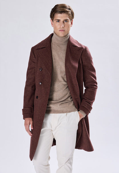 Double-breasted Check Coat
