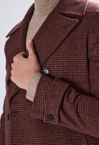 Double-breasted Check Coat
