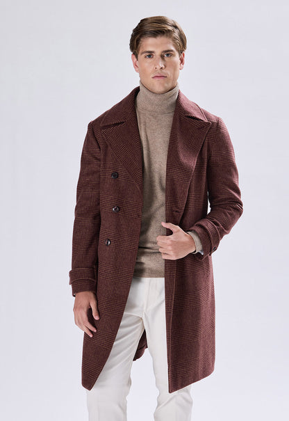 Double-breasted Check Coat